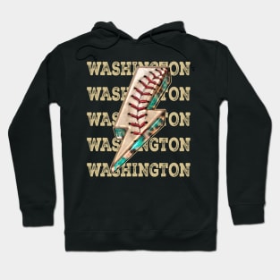 Aesthetic Design Washington Gifts Vintage Styles Baseball Hoodie
